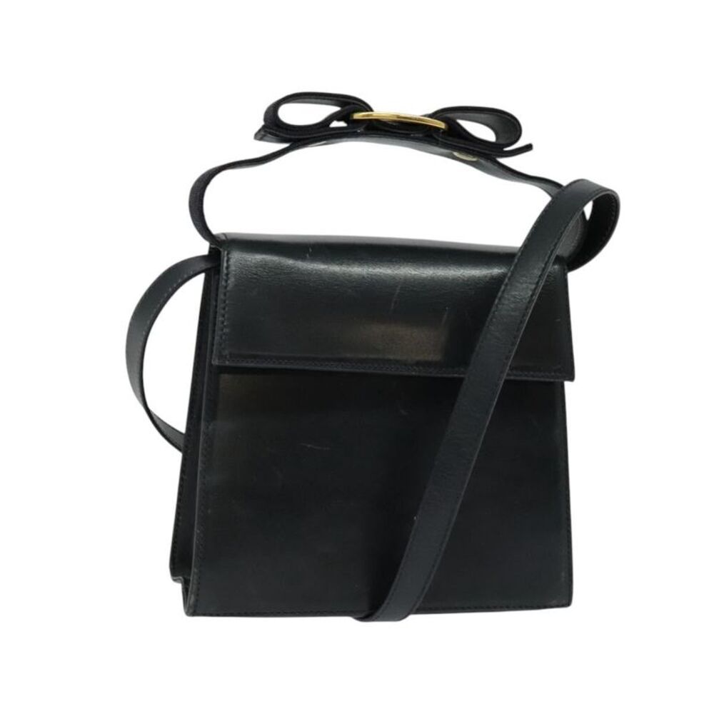 Salvatore Ferragamo Vintage Leather Navy Leather Handbag
